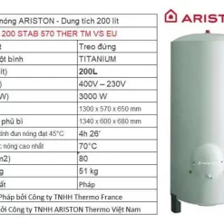 Bình nóng lạnh Ariston dung tích lớn 150l - 200l - 300l - 500l 23 Bình nóng lạnh Ariston dung tích lớn 150l - 200l - 300l - 500l