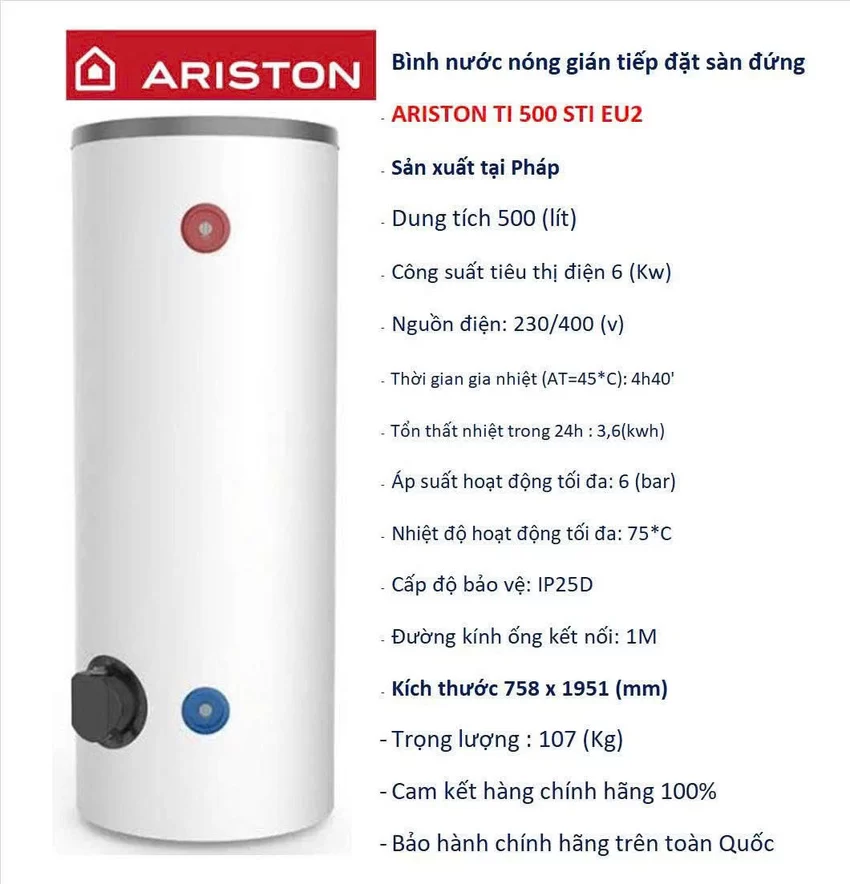 Bình nóng lạnh Ariston dung tích lớn 150l - 200l - 300l - 500l 15 Bình nóng lạnh Ariston dung tích lớn 150l - 200l - 300l - 500l