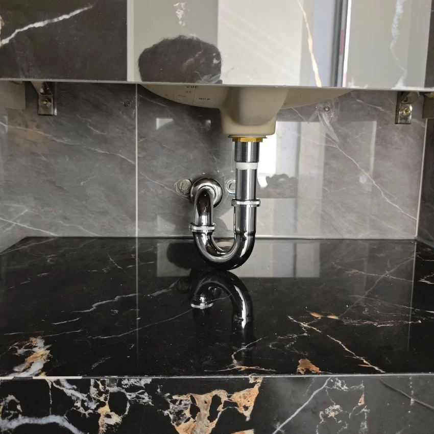 Bàn đá 2 tầng màu đen vân đá có lavabo âm bàn Viglacera VI12-9GP01 Bàn đá 2 tầng màu đen vân đá có lavabo âm bàn Viglacera VI12-9GP01