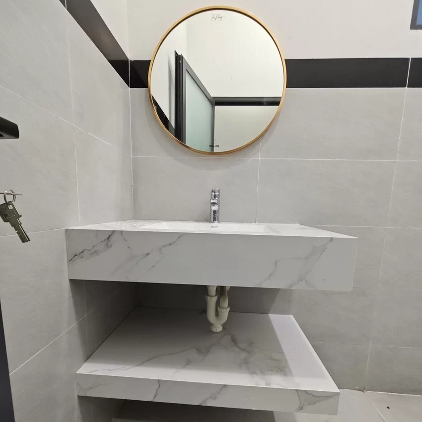 Thiết kế chi tiết Bàn đá 2 tầng màu trắng có lavabo âm bàn Viglacera PHL-9S01P Thiết kế chi tiết Bàn đá 2 tầng màu trắng có lavabo âm bàn Viglacera PHL-9S01P