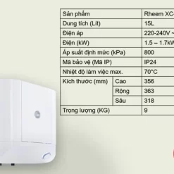 Bình nước nóng gián tiếp Rheem Xwell 20 Bình nước nóng gián tiếp Rheem Xwell