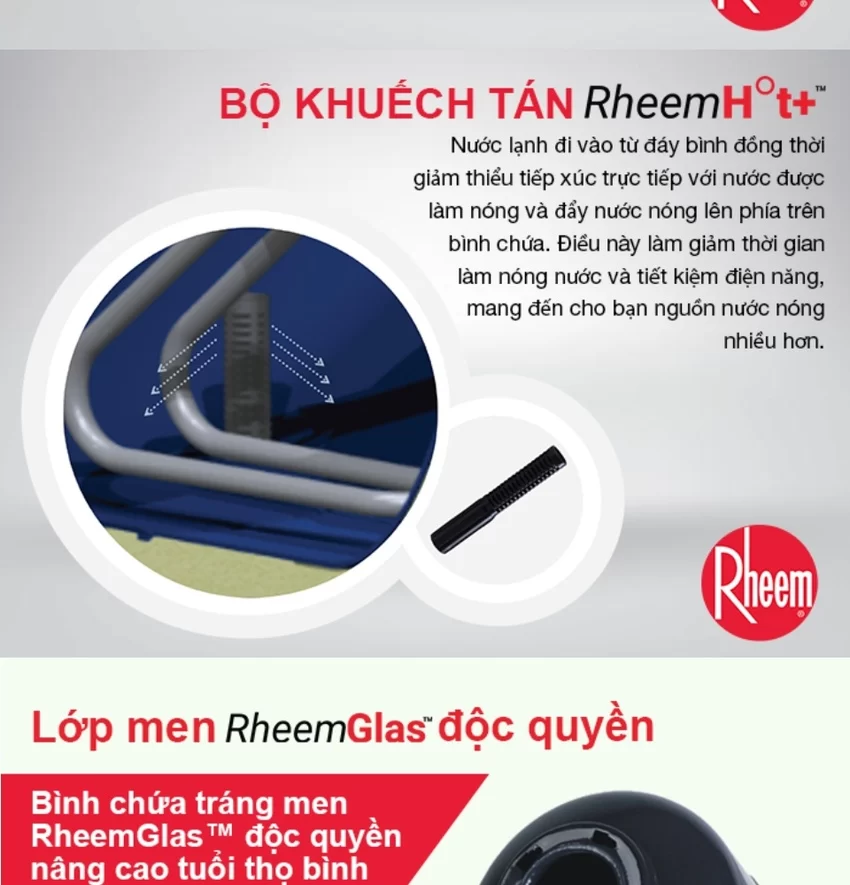 Bình nước nóng gián tiếp Rheem Xwell 12 Bình nước nóng gián tiếp Rheem Xwell