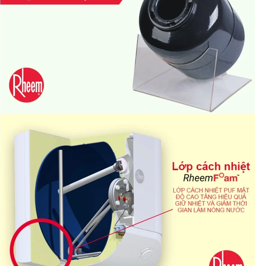 Bình nước nóng gián tiếp Rheem Xwell 13 Bình nước nóng gián tiếp Rheem Xwell