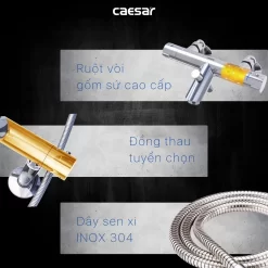 Bộ sen cây tắm đứng nhiệt độ Caesar BS124+TS617 22 Bộ sen cây tắm đứng nhiệt độ Caesar BS124+TS617