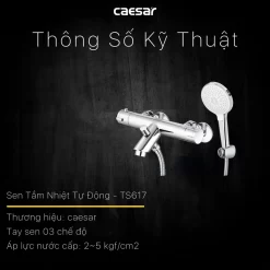 Bộ sen cây tắm đứng nhiệt độ Caesar BS124+TS617 23 Bộ sen cây tắm đứng nhiệt độ Caesar BS124+TS617