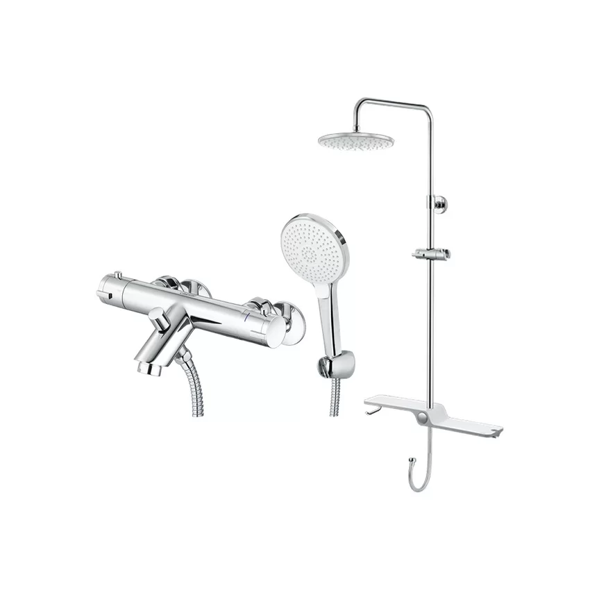 Bộ sen cây tắm đứng nhiệt độ Caesar BS126+TS617 Bộ sen cây tắm đứng nhiệt độ Caesar BS126+TS617
