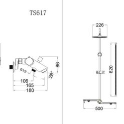 Bộ sen cây tắm đứng nhiệt độ Caesar BS126+TS617