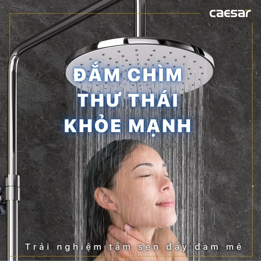 Bộ sen cây tắm đứng nhiệt độ Caesar BS126+TS617 8 Bộ sen cây tắm đứng nhiệt độ Caesar BS126+TS617