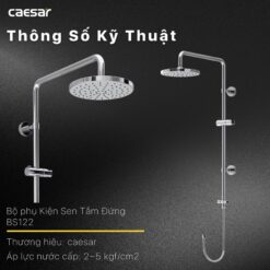 Bộ sen cây tắm đứng nóng lạnh Caesar BS122+S383C 15 Bộ sen cây tắm đứng nóng lạnh Caesar BS122+S383C