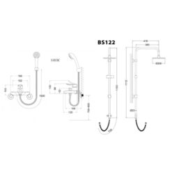 Bộ sen cây tắm đứng nóng lạnh Caesar BS122+S493C
