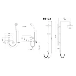 Bộ sen cây tắm đứng nóng lạnh Caesar BS122+S493C