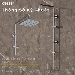 Bộ sen cây tắm đứng nóng lạnh Caesar BS124+S173C 15 Bộ sen cây tắm đứng nóng lạnh Caesar BS124+S173C