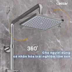 Bộ sen cây tắm đứng nóng lạnh Caesar BS124+S173C 17 Bộ sen cây tắm đứng nóng lạnh Caesar BS124+S173C