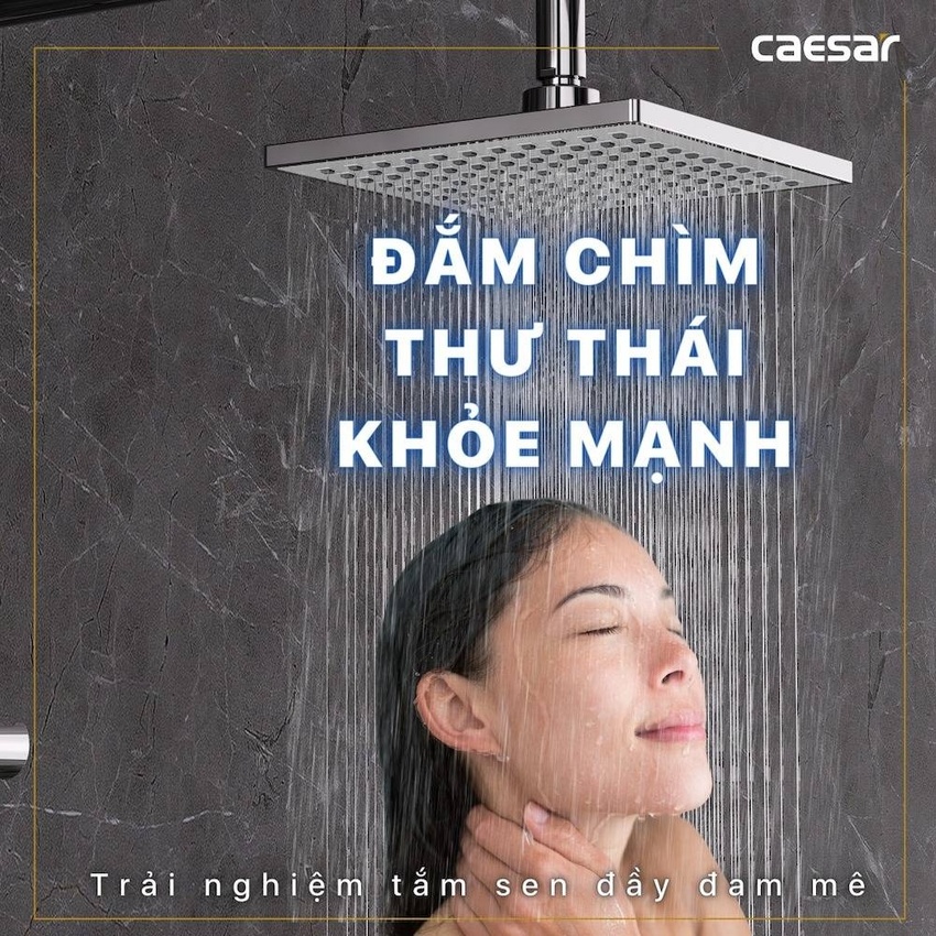 Bộ sen cây tắm đứng nóng lạnh Caesar BS124+S173C 10 Bộ sen cây tắm đứng nóng lạnh Caesar BS124+S173C