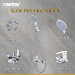 Bộ sen cây tắm đứng nóng lạnh Caesar BS124+S383C 12 Bộ sen cây tắm đứng nóng lạnh Caesar BS124+S383C
