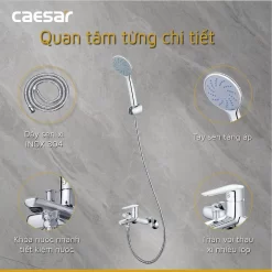 Bộ sen cây tắm đứng nóng lạnh Caesar BS124+S383C 12 Bộ sen cây tắm đứng nóng lạnh Caesar BS124+S383C