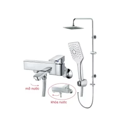 Bộ sen cây tắm đứng nóng lạnh Caesar BS124+S553C