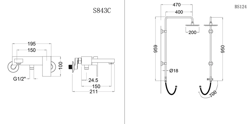 Thiết kế sang trọng của Bộ sen cây tắm đứng nóng lạnh Caesar BS124+S843C Thiết kế sang trọng của Bộ sen cây tắm đứng nóng lạnh Caesar BS124+S843C