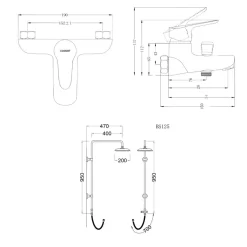 Bộ sen cây tắm đứng nóng lạnh Caesar BS125+S123C