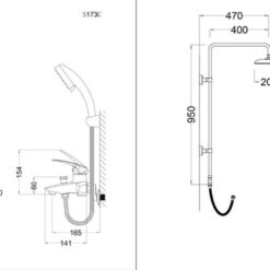 Bộ sen cây tắm đứng nóng lạnh Caesar BS125+S173C