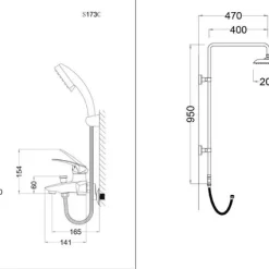 Bộ sen cây tắm đứng nóng lạnh Caesar BS125+S173C