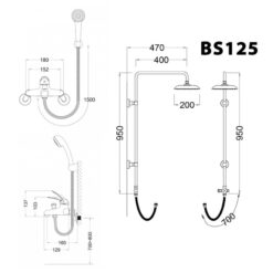 Bộ sen cây tắm đứng nóng lạnh Caesar BS125+S360C