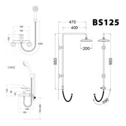 Bộ sen cây tắm đứng nóng lạnh Caesar BS125+S493C