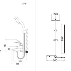 Bộ sen cây tắm đứng nóng lạnh Caesar BS126+S173C