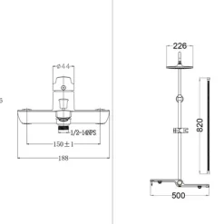 Bộ sen cây tắm đứng nóng lạnh Caesar BS126+S203C