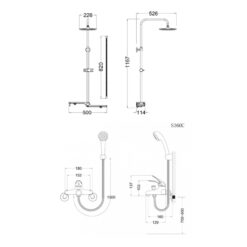 Bộ sen cây tắm đứng nóng lạnh Caesar BS126+S360C