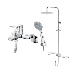 Bộ sen cây tắm đứng nóng lạnh Caesar BS126+S493C