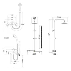 Bộ sen cây tắm đứng nóng lạnh Caesar BS126+S493C