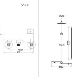 Bộ sen cây tắm đứng nóng lạnh Caesar BS126+S553C