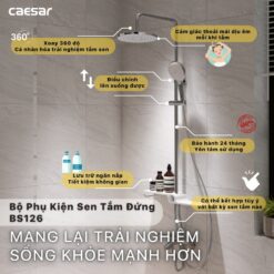 Bộ sen cây tắm đứng nóng lạnh Caesar BS126+S563C