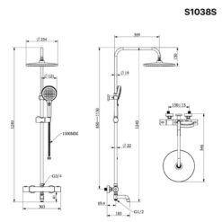 Bộ sen tắm cây nhiệt độ Caesar S1038S