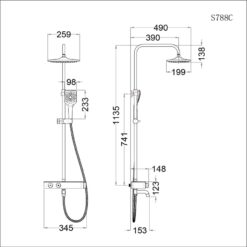 Bộ sen tắm cây nhiệt độ Caesar S788C