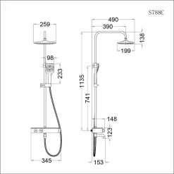 Bộ sen tắm cây nhiệt độ Caesar S788C