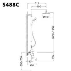 Bộ sen tắm cây nóng lạnh Caesar S488C