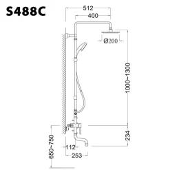 Bộ sen tắm cây nóng lạnh Caesar S488C
