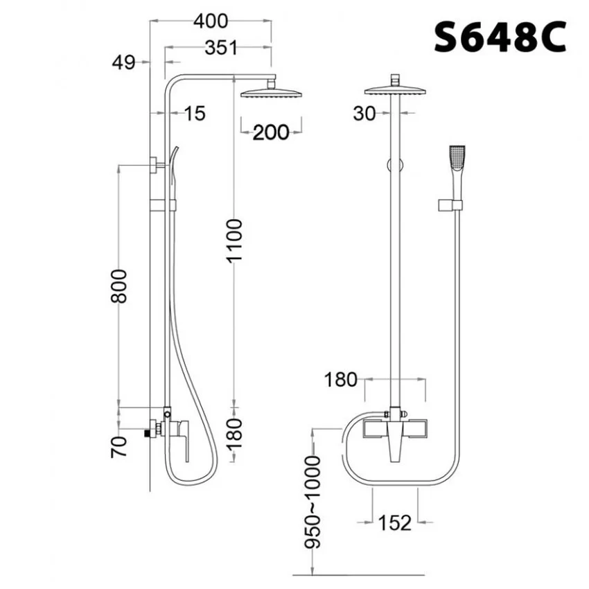 Bộ sen tắm cây nóng lạnh Caesar S648C Bộ sen tắm cây nóng lạnh Caesar S648C - Hình 2