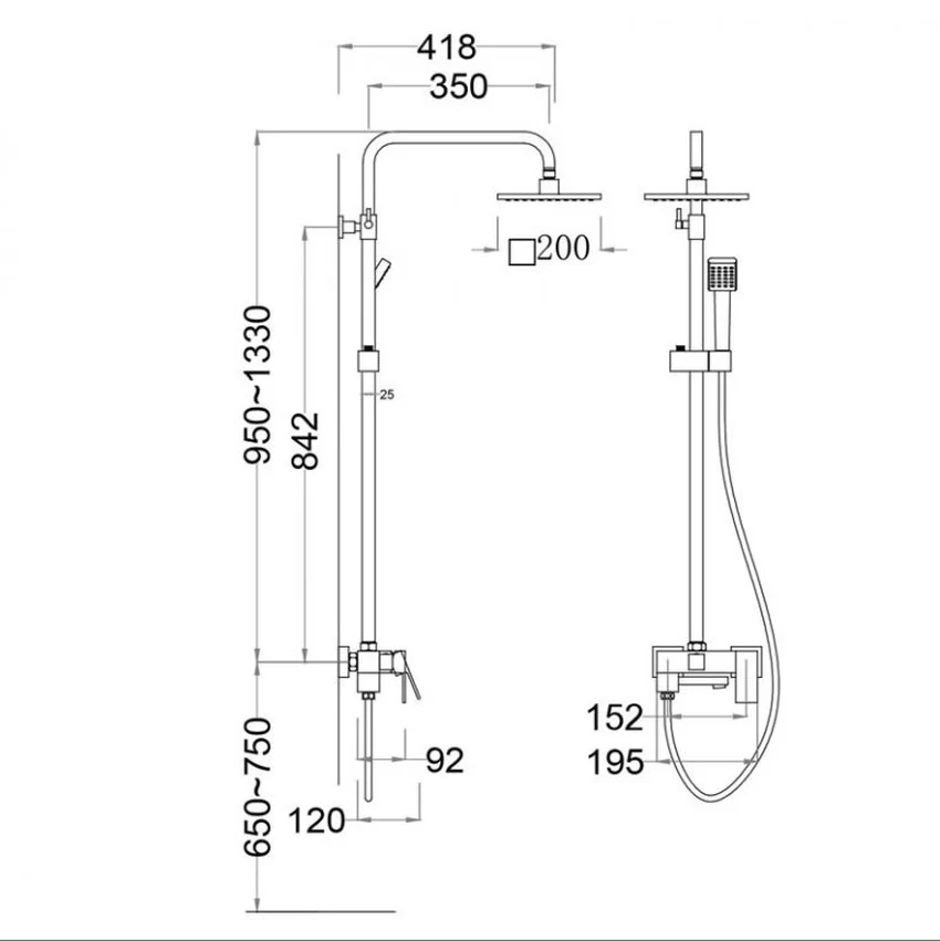 Bộ sen tắm cây nóng lạnh Caesar S668C Bộ sen tắm cây nóng lạnh Caesar S668C