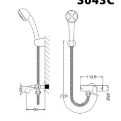 Bộ vòi sen tắm lạnh Caesar S043C (Tay sen tắm xi)