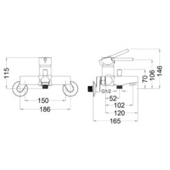 Bộ vòi sen tắm nóng lạnh Caesar S353C