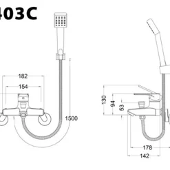 Bộ vòi sen tắm nóng lạnh Caesar S403C