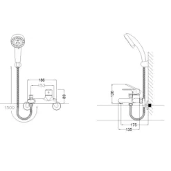 Bộ vòi sen tắm nóng lạnh Caesar S433C