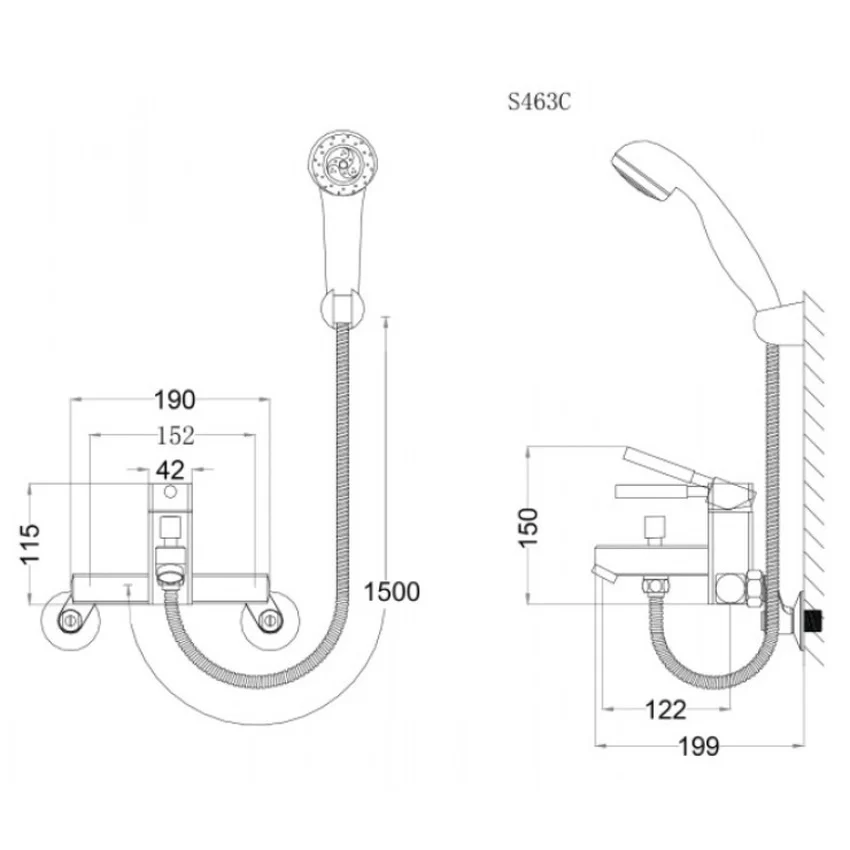 Bộ vòi sen tắm nóng lạnh Caesar S463C 10 Bộ vòi sen tắm nóng lạnh Caesar S463C