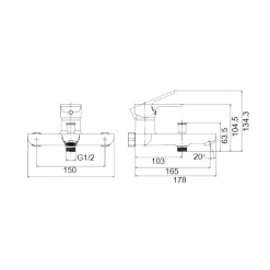 Bộ vòi sen tắm nóng lạnh Caesar S503C 5 Bộ vòi sen tắm nóng lạnh Caesar S503C