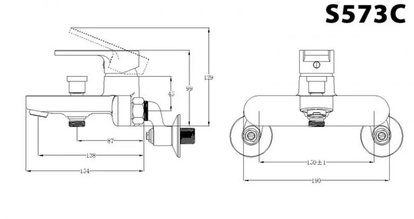 Bộ vòi sen tắm nóng lạnh Caesar S573C 9 Bộ vòi sen tắm nóng lạnh Caesar S573C
