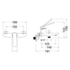 Bộ vòi sen tắm nóng lạnh Caesar S823C