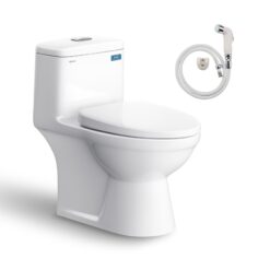 Bồn cầu 1 khối Viglacera BL5V nắp êm xả xoáy (+ vòi xịt VG826)